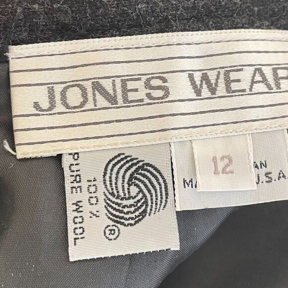Jones Wear Dark Gray Wool Pencil Skirt, Back Slit, Zipper, Lined, Size 12 - Picture 6 of 11